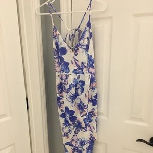 Floral Wrap Tie Back Maxi Dress